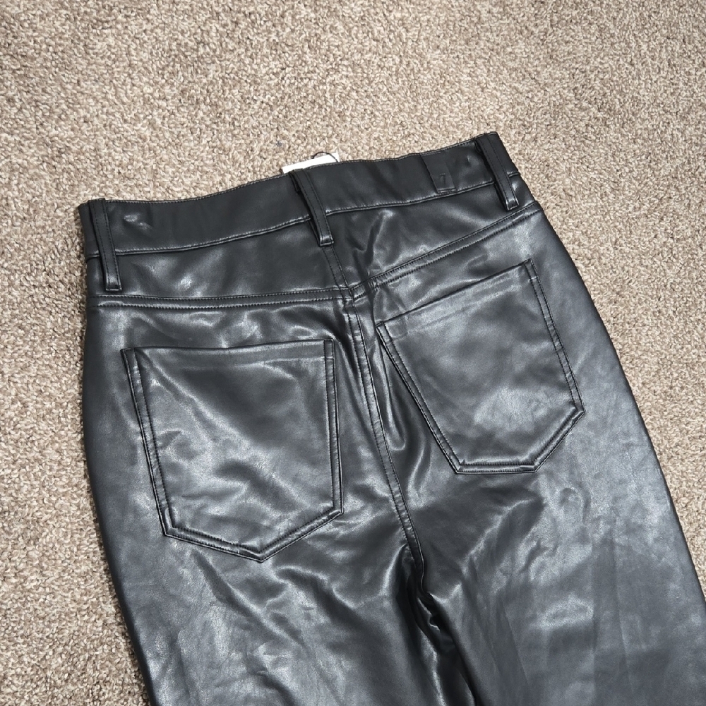 7 For All Mankind Black Leather Pants - Picture 5 of 5